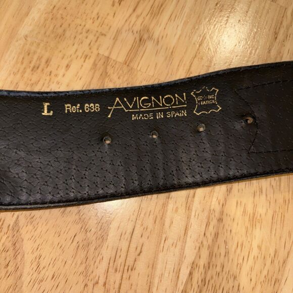 Vintage Aignon Spain Wide Leather Belt Medallions Boho Western Belt Size Large